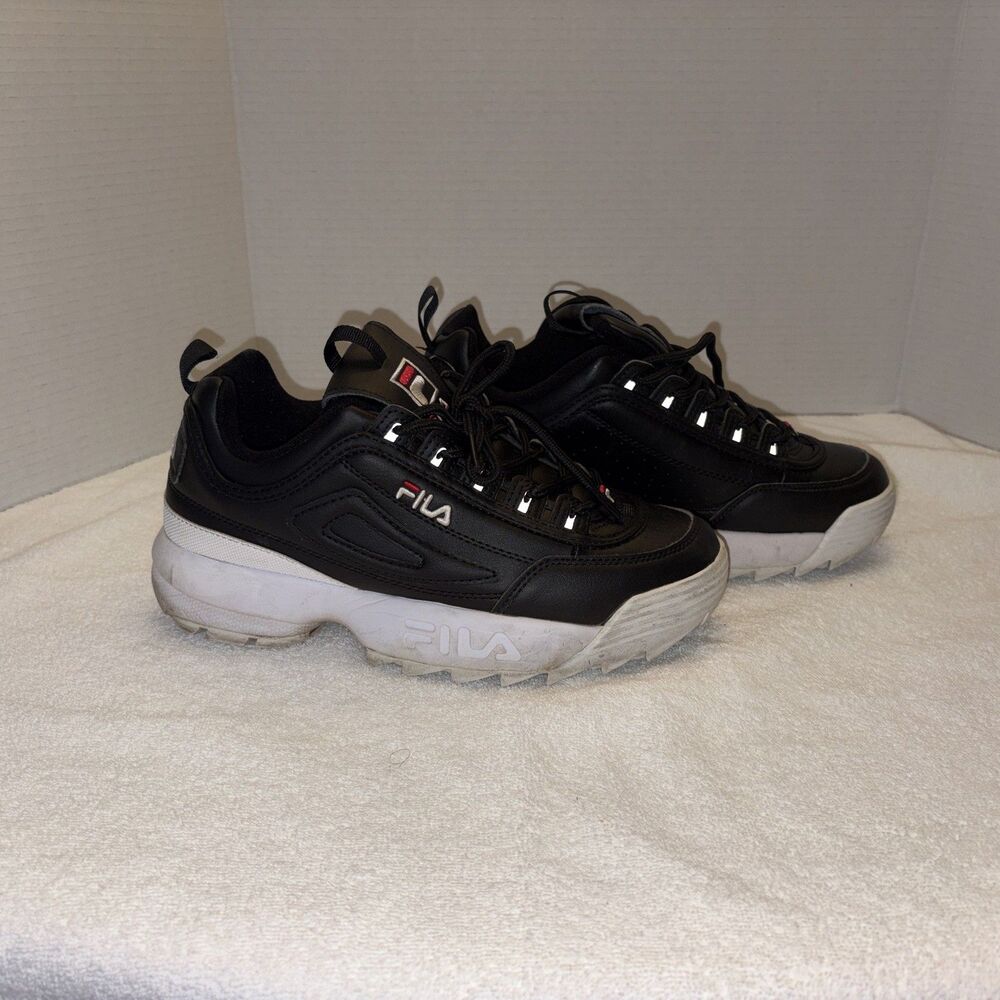 FILA Disruptor II Black White Men's Low Top Sneaker Size 7